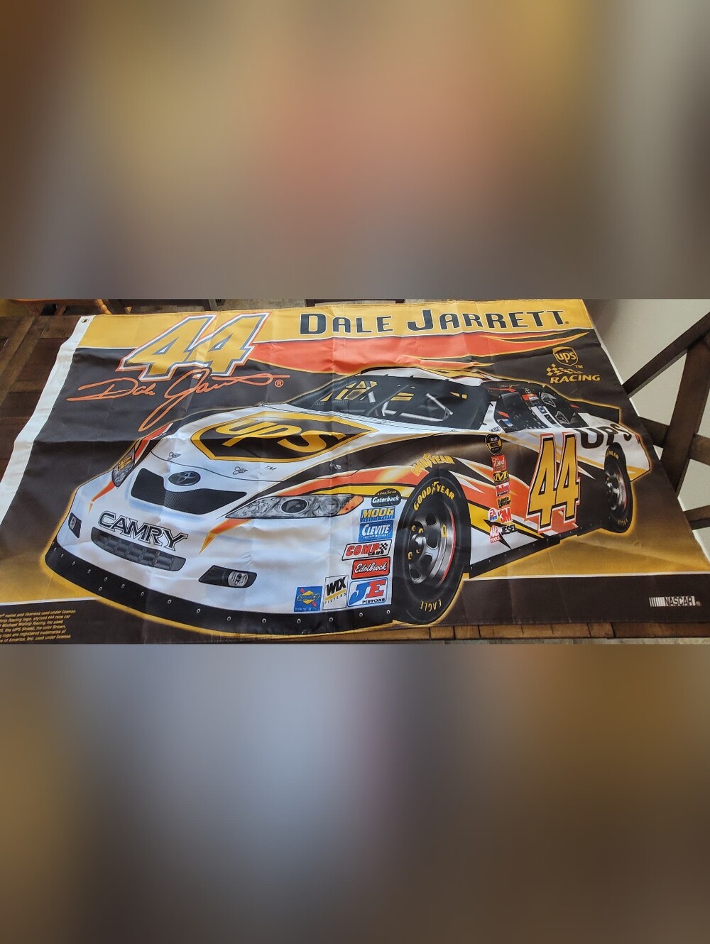 Nascar Dale Jarrett Race Car Flag - Yellow Orange Black 3' x 5'